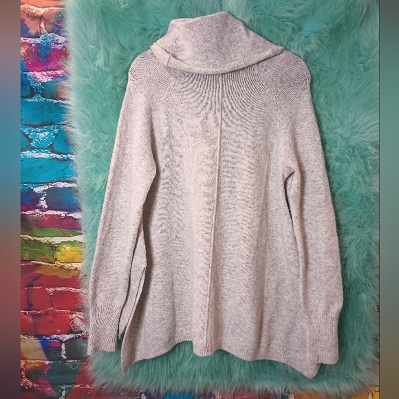 Kaisely Gray Cowl Neck Long Sleeve High Low Sweater Size M - Picture 8 of 13